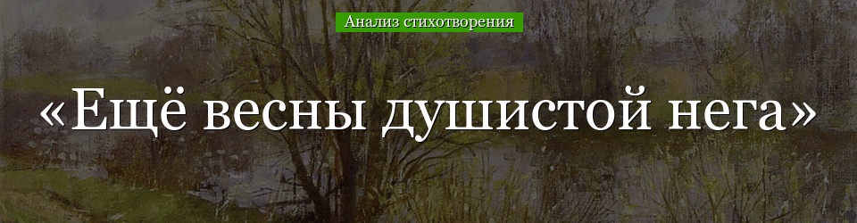 Анализ стихотворения «Ещё весны душистой нега» Фета