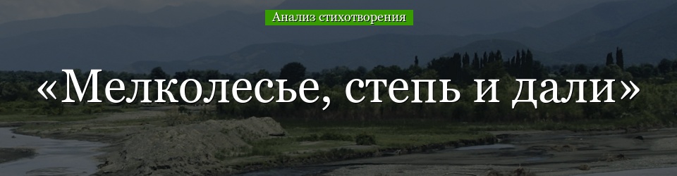 Анализ стихотворения «Мелколесье, степь и дали» Есенина