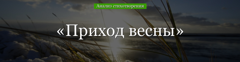 Анализ стихотворения «Приход весны» Жуковского