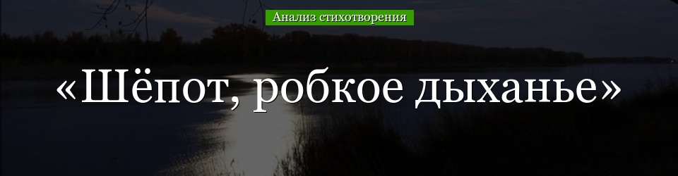 Анализ стихотворения «Шёпот, робкое дыханье» Фета