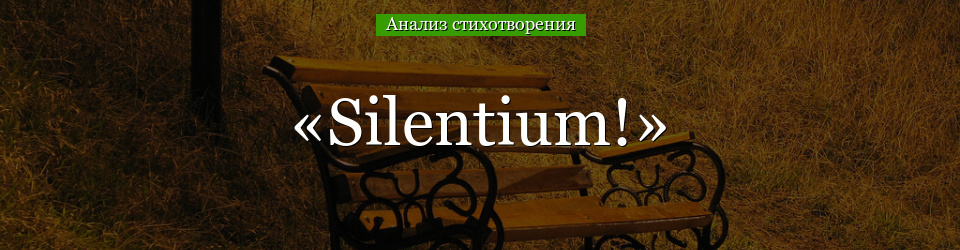 Анализ стихотворения «Silentium!» Тютчева