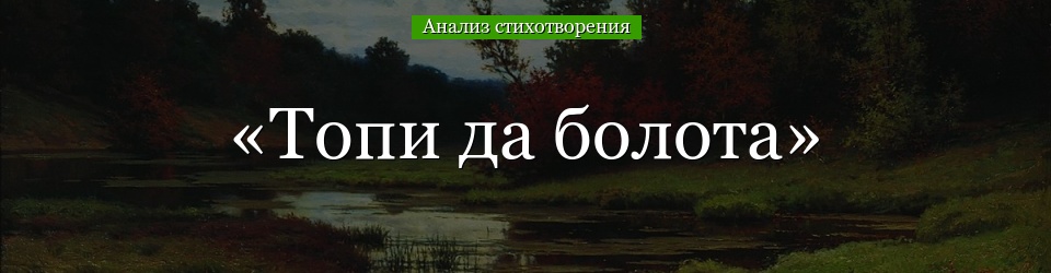 Анализ стихотворения «Топи да болота» Есенина