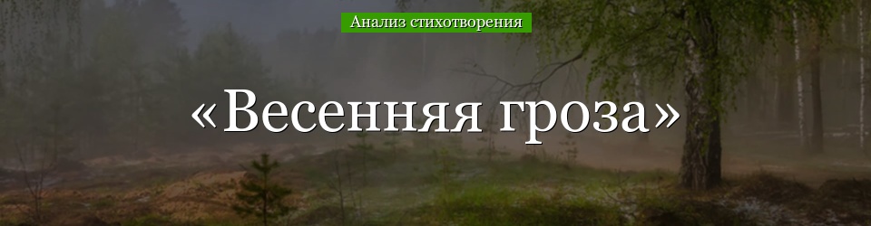 Анализ стихотворения «Весенняя гроза» Тютчева