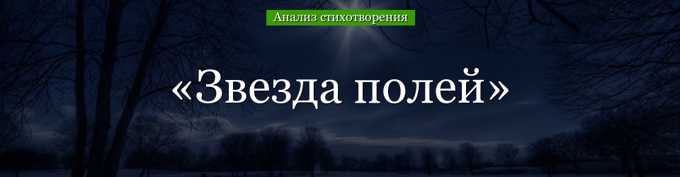 Анализ стихотворения «Звезда полей» Рубцова