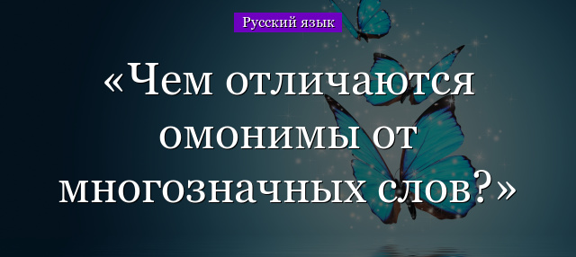 Чем отличаются омонимы от многозначных слов?