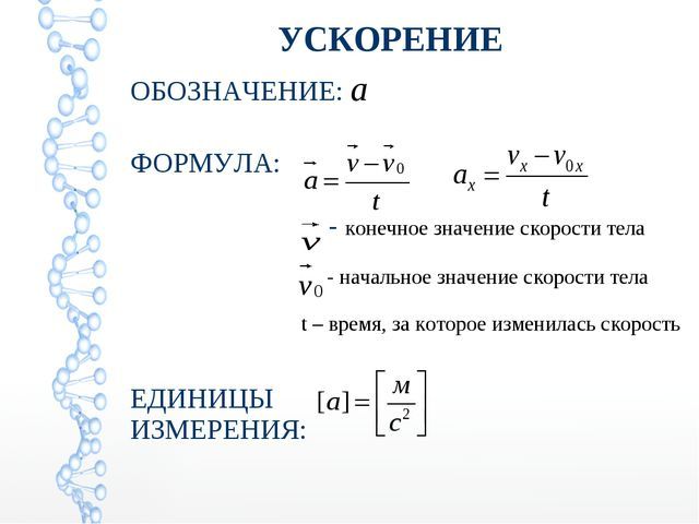 Движение тела с постоянным ускорением