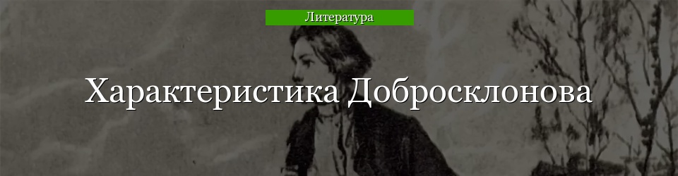 Характеристика Добросклонова