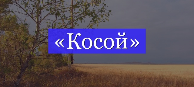 Корень слова «косой»