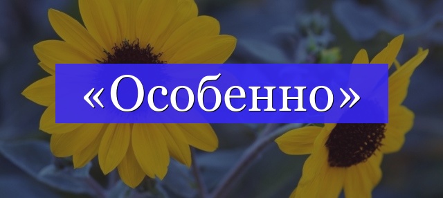 Корень слова «особенно»