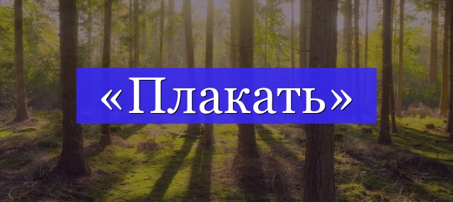 Корень слова «плакать»