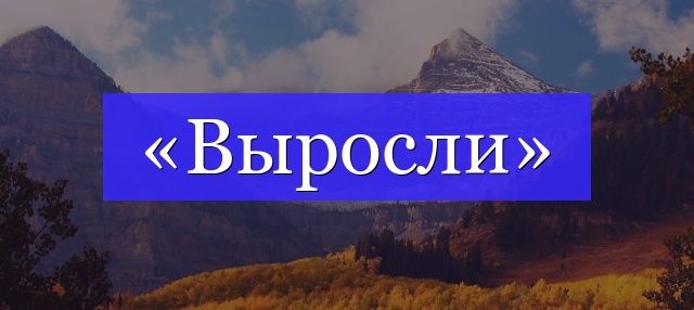 Корень слова «выросли»