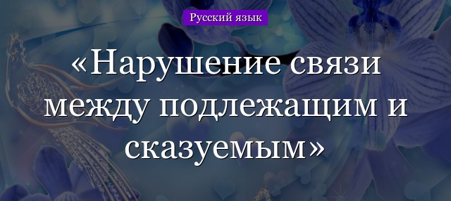 Нарушение связи между подлежащим и сказуемым