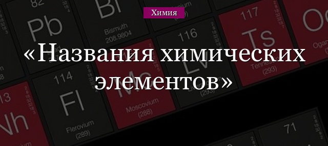 Названия химических элементов