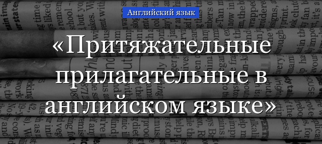 Притяжательные прилагательные в английском языке