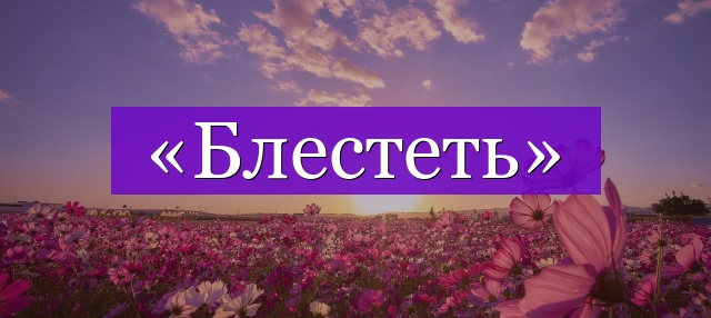 Проверочное слово к слову «блестеть»