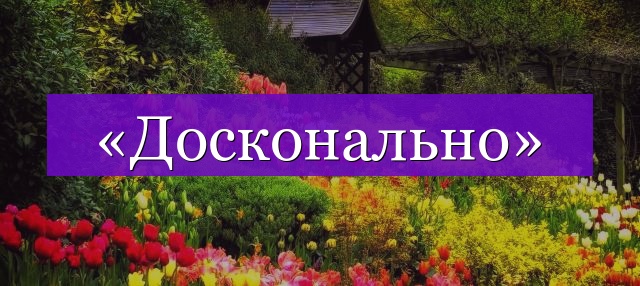 Проверочное слово к слову «досконально»