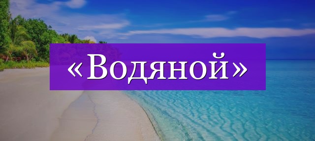 Проверочное слово к слову «водяной»