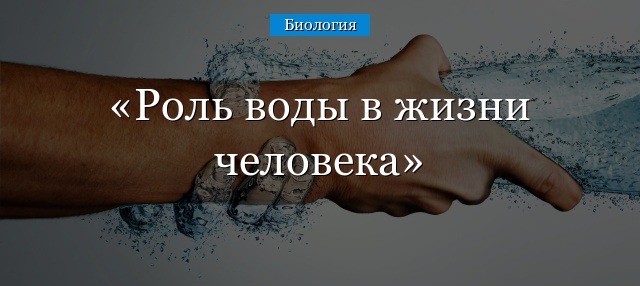 Роль воды в жизни человека