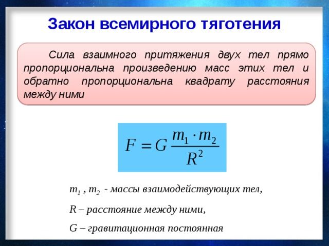 Сила гравитационного притяжения