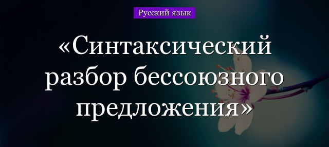 Синтаксический разбор бессоюзного предложения