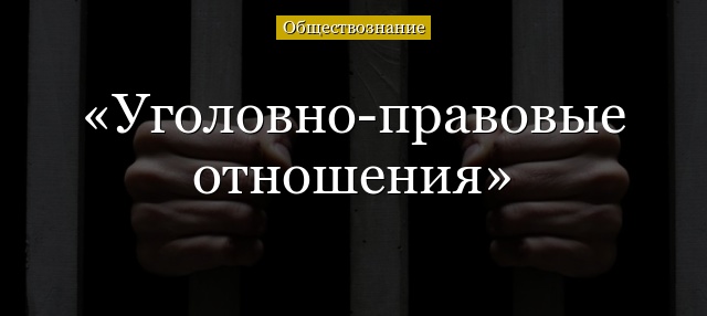 Уголовно-правовые отношения