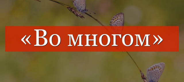 «Во многом» запятая нужна или нет?