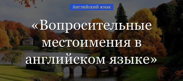 Вопросительные местоимения в английском языке