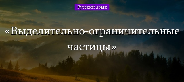 Выделительно-ограничительные частицы