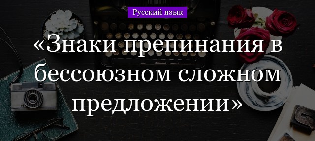 Знаки препинания в бессоюзном сложном предложении