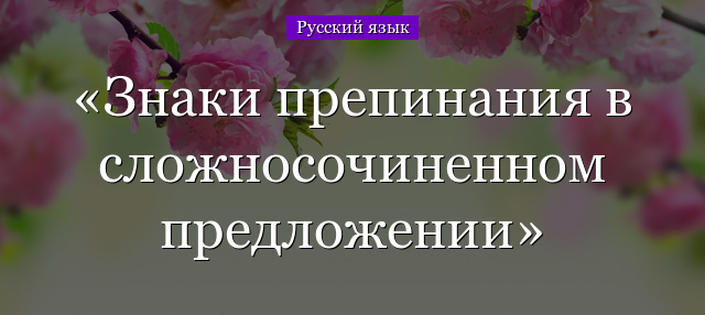 Знаки препинания в сложносочиненном предложении